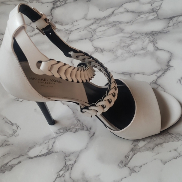 Michael Kors White Crisscross Heels - Picture 3 of 5